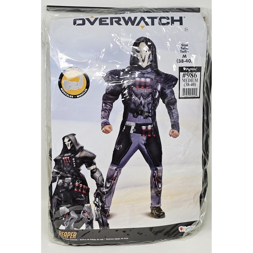 Overwatch Reaper Deluxe Adult Halloween Costume Size Medium (38-40) Muscles New